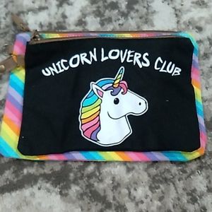 2 piece unicorn lover and rainbow print handbag